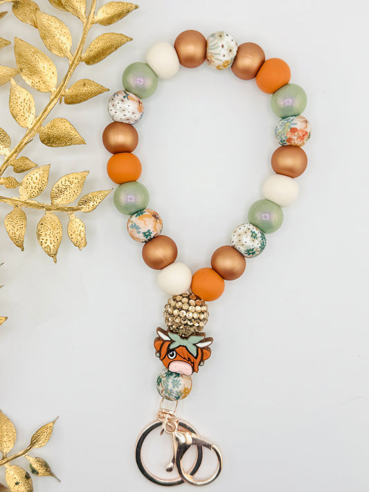(Wholesale) Teardrop Wristlet - Merida Cow