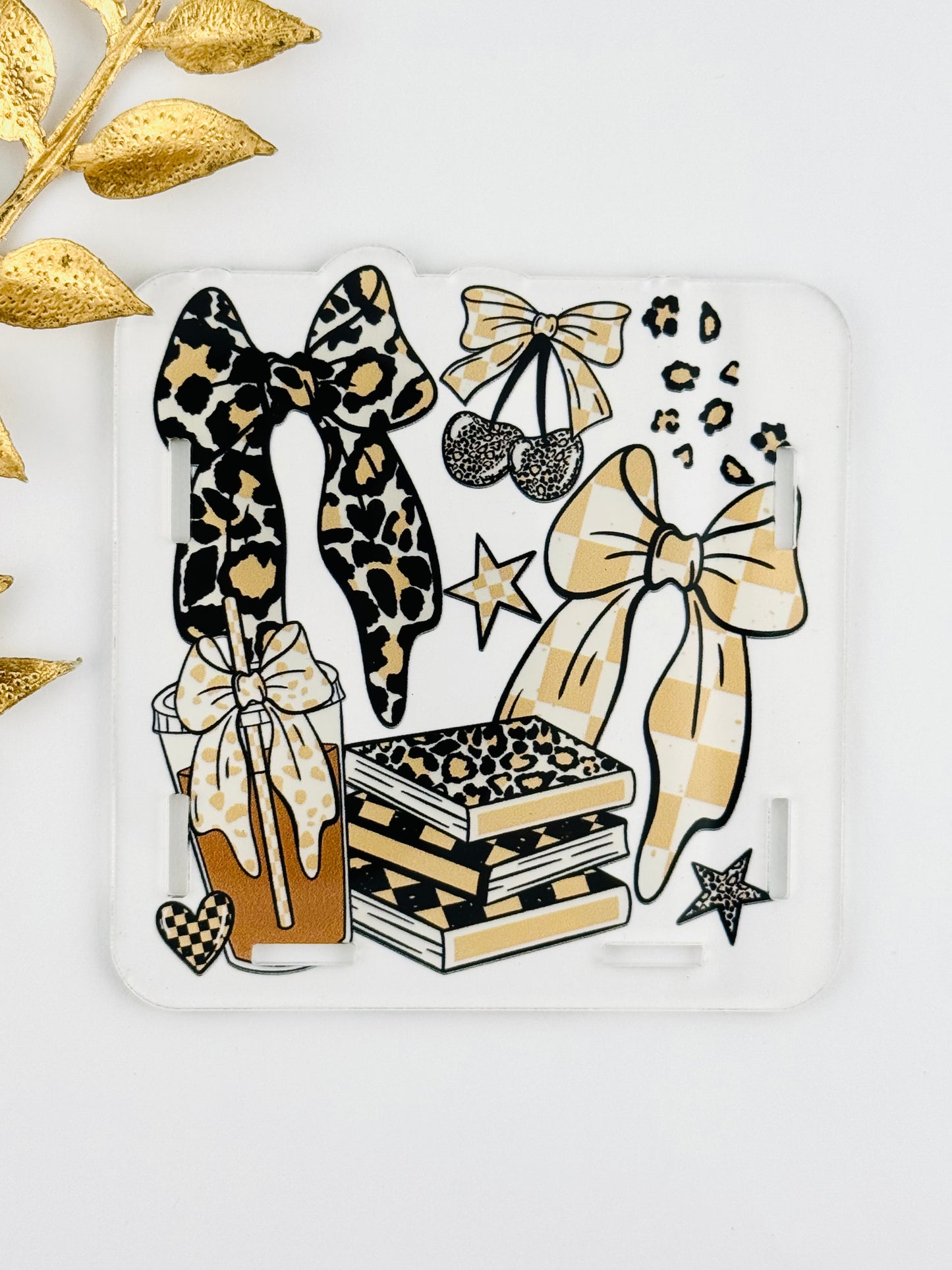 Acrylic Storage Box ~ Bows, Books, Coffee *Custom