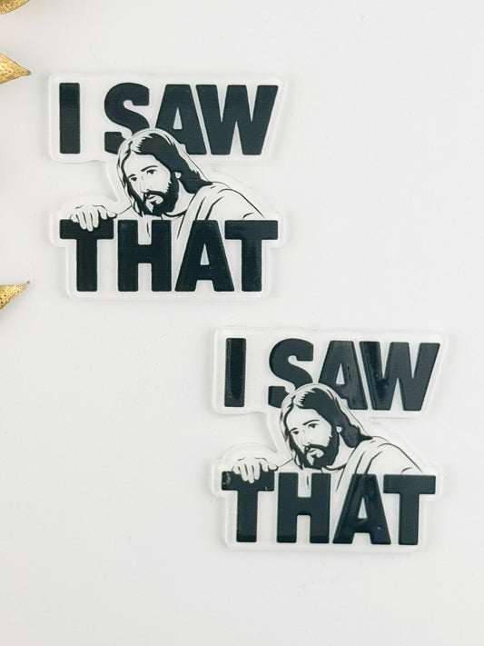 Glitter Acrylic Flatback ~ 171 ~ I Saw That