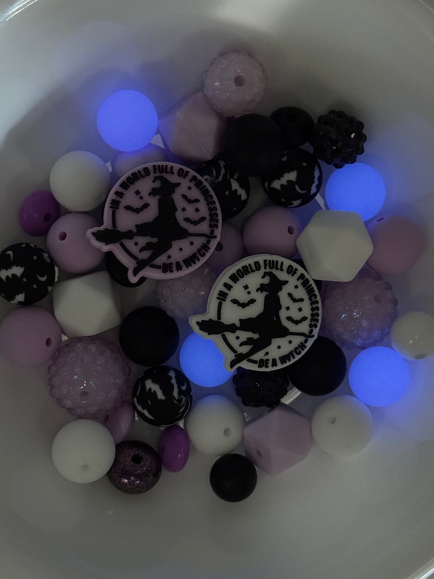 Silicone & Acrylic Bead Mix (48pc) ~ Be A Witch