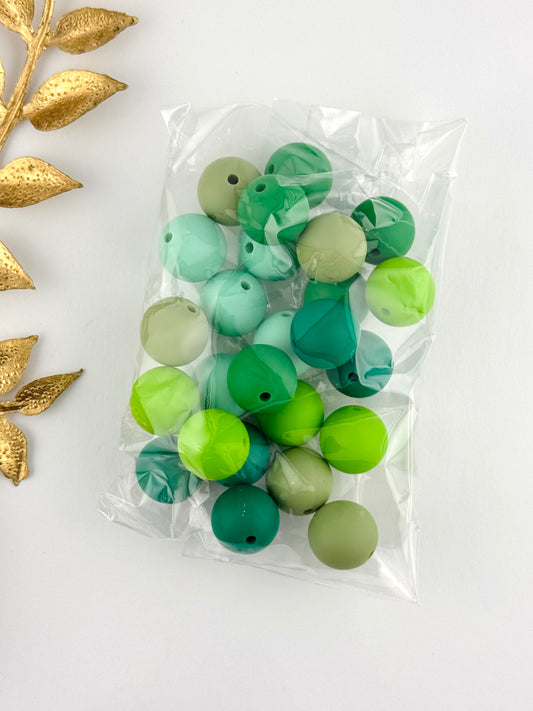 Clearance Pack 15mm Solids (25ct) ~ Greens