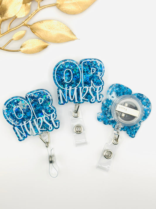 Badge Reel ~  Blue OR Nurse