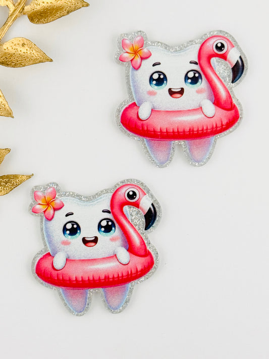 Glitter Acrylic Flatback ~ 1068N ~ Floating Tooth
