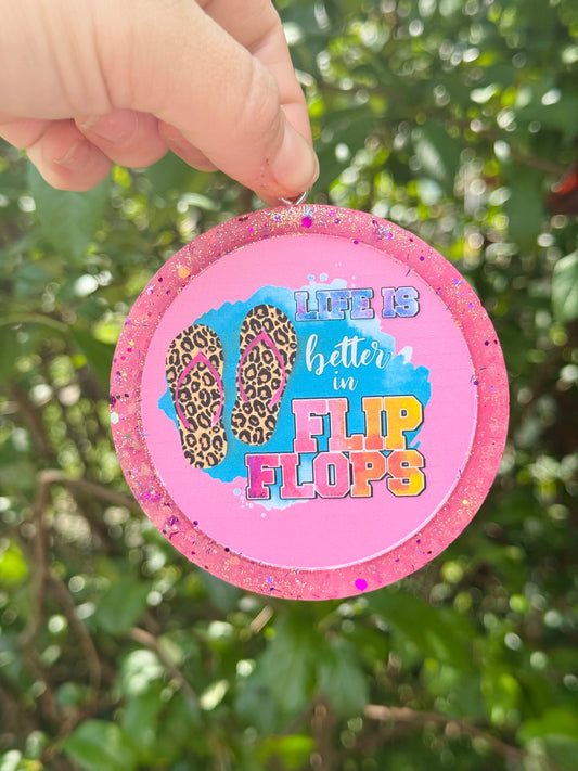 Life Better In Flip Flops Freshie (Pink Chiffon Scent)