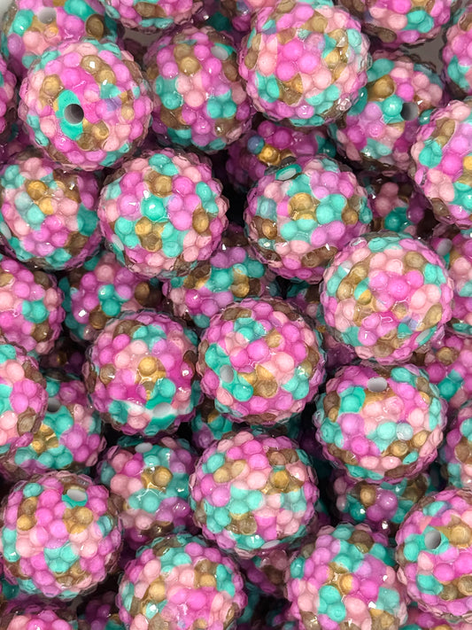 Rhinestone 20mm Acrylic ~Mosaic Pink