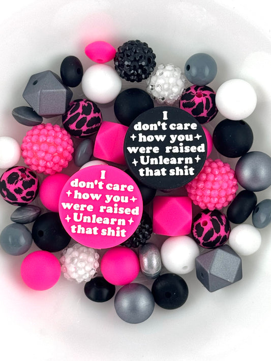 Silicone & Acrylic Bead Mix (48pc) ~ Unlearn That Shit