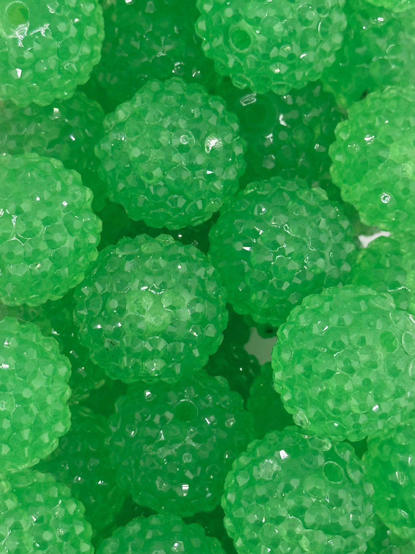 Rhinestone 20mm Acrylic ~ Jelly Clear Christmas Green