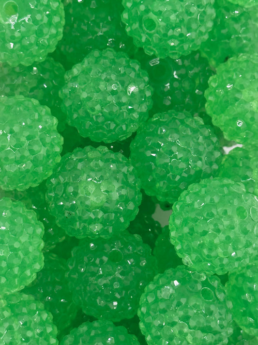 Rhinestone 20mm Acrylic ~ Jelly Clear Christmas Green