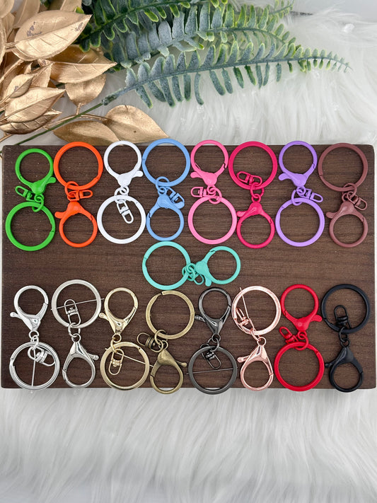 Colored Large Lobster Clasp Key Rings