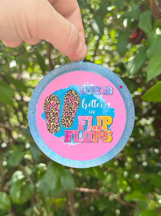 Life Better In Flip Flops Freshie (Mexican Vanilla Scent)