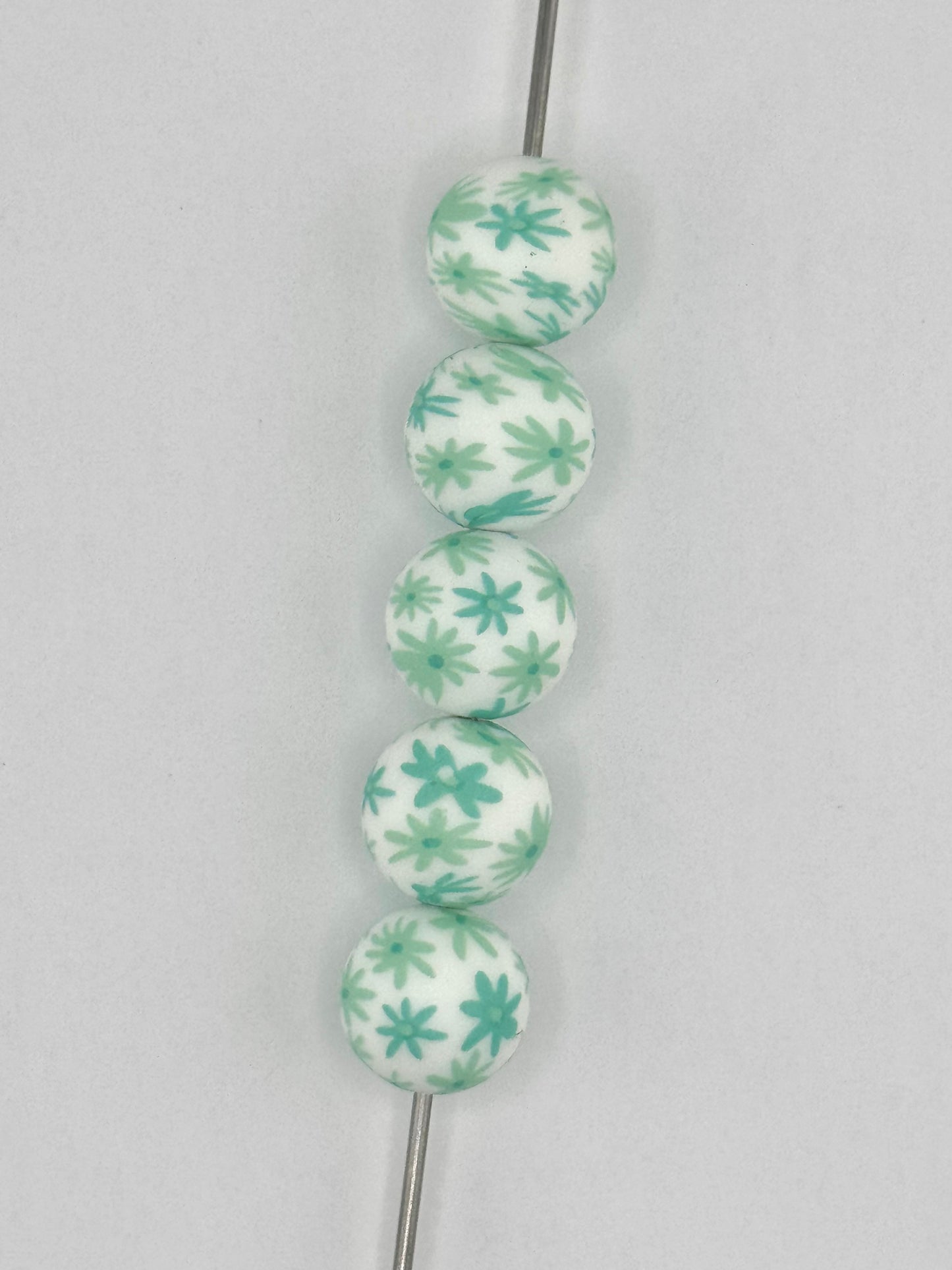 Mini Print 5pc Bead Bag - Mint Daisy (Custom)