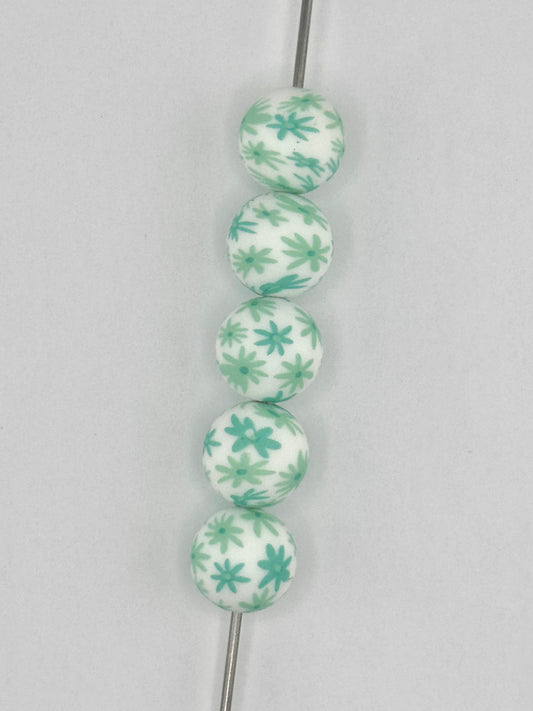 Mini Print 5pc Bead Bag - Mint Daisy (Custom)