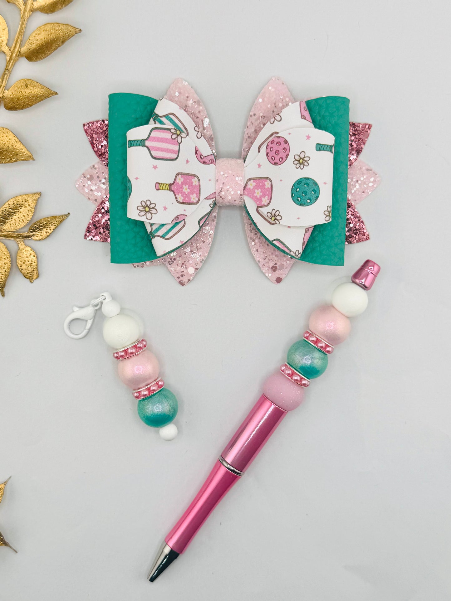 Faux Leather Bow ~ Pretty In Pickleball