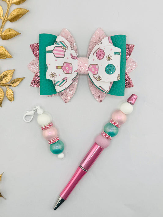 Faux Leather Bow ~ Pretty In Pickleball