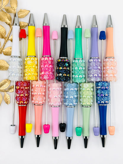 Rose Bud Gems Bead-able Pens
