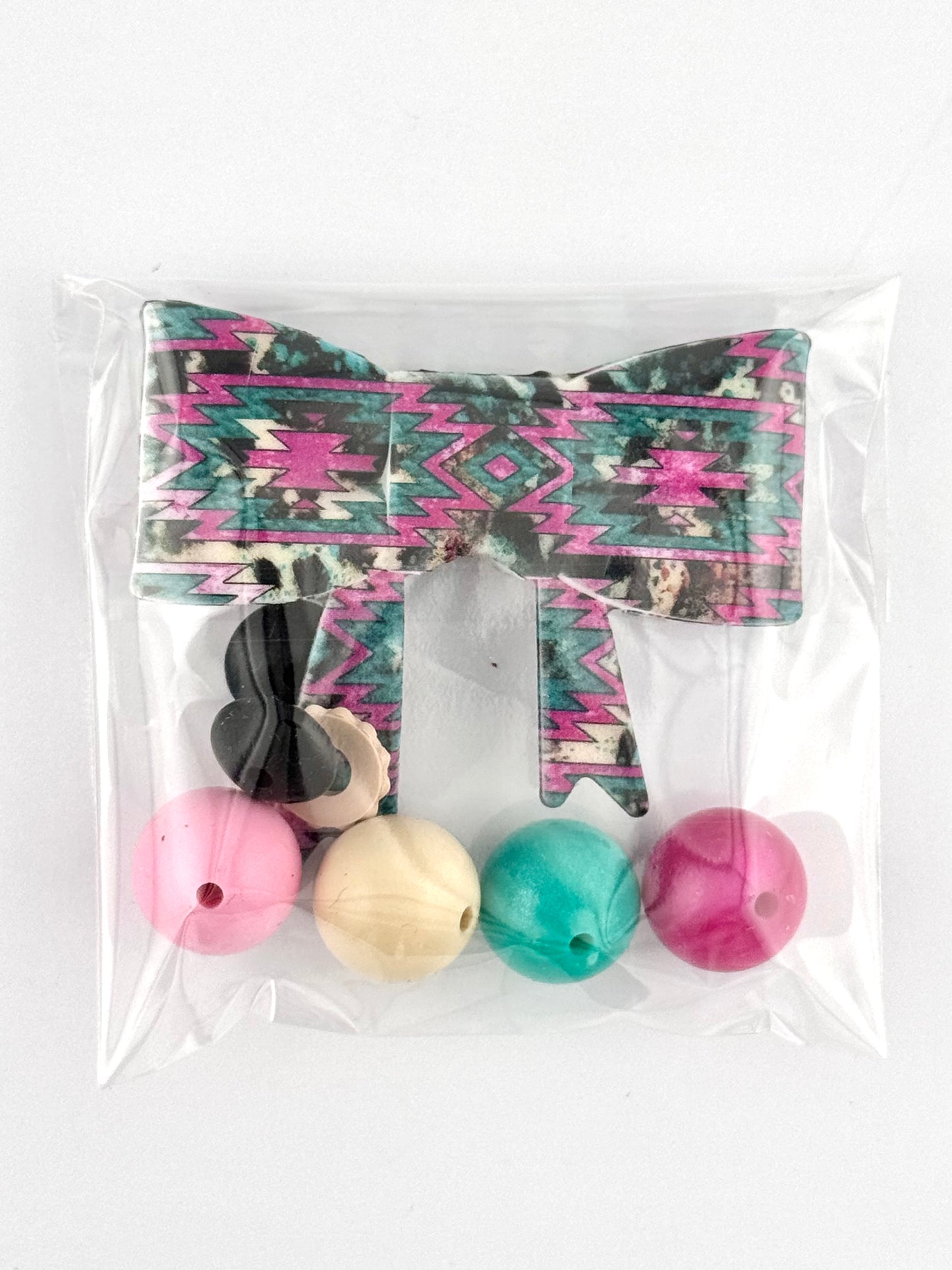 Bead Bag - Aztec Cowhide Bow