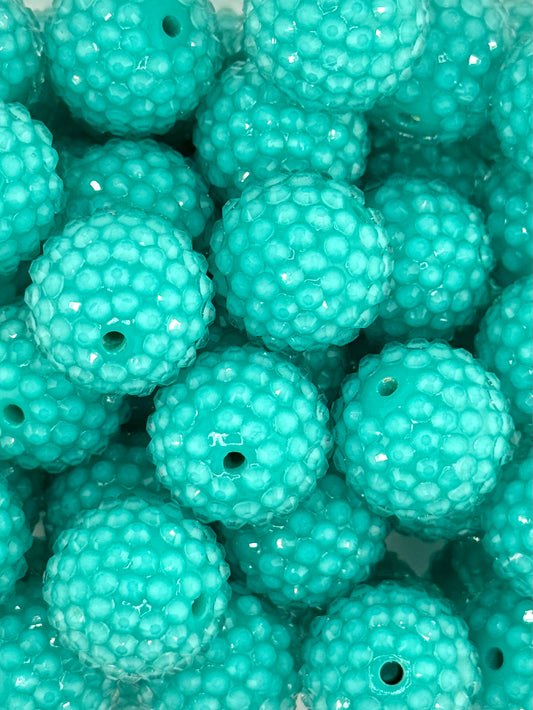 Rhinestone 20mm Acrylic ~ Jelly Turquoise