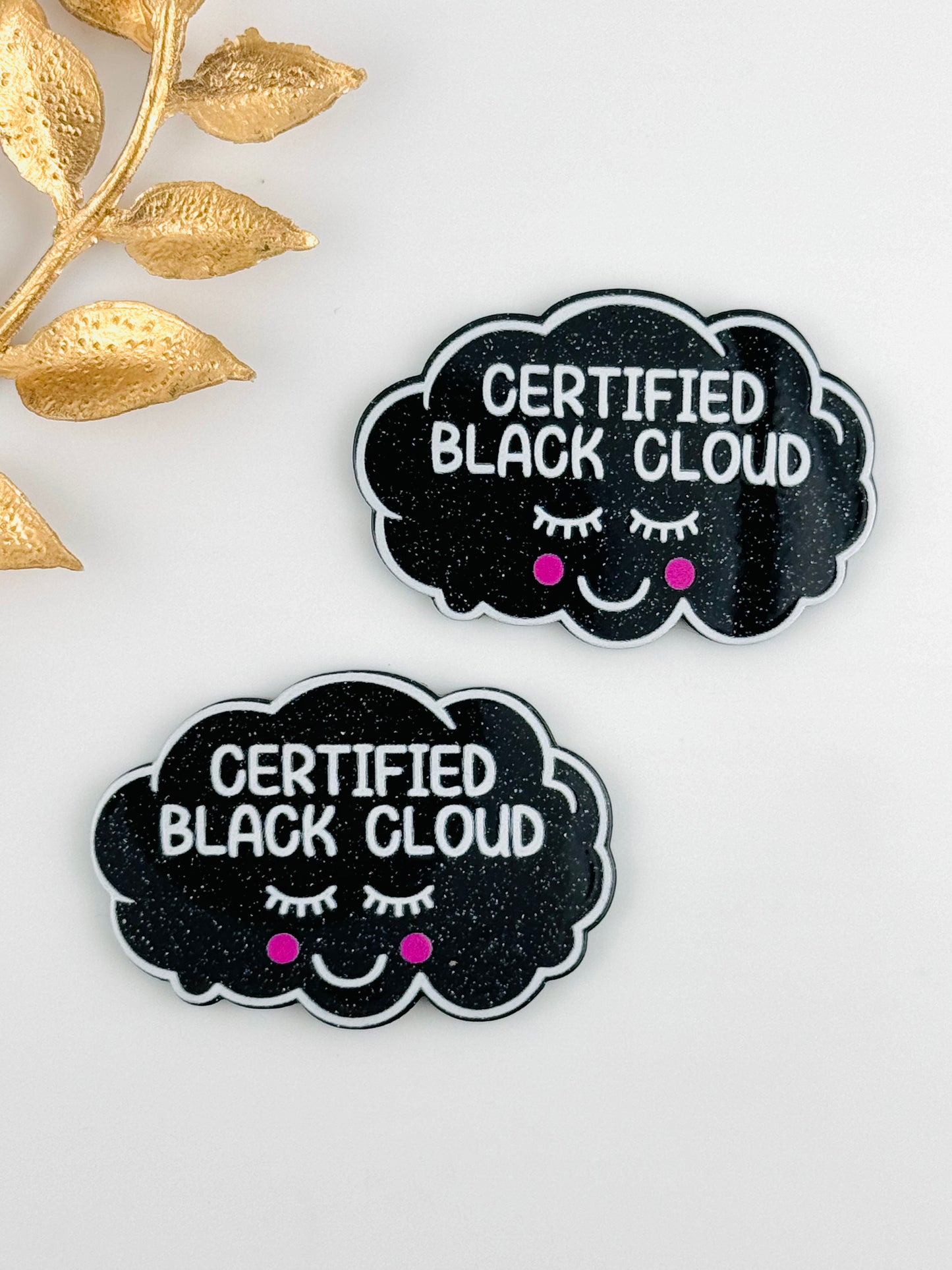 Glitter Acrylic Flatback ~ 110 ~ Certified Black Cloud