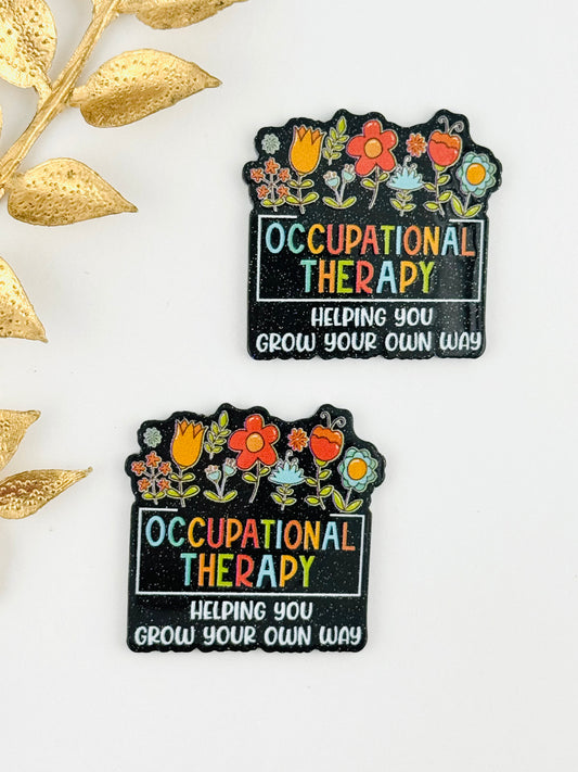 Glitter Acrylic Flatback ~ 187 ~ Occupational Therapy