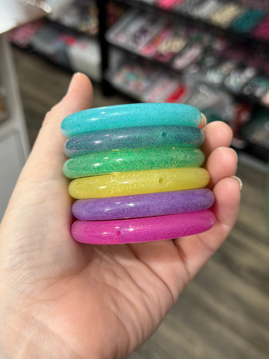 Liquid Glitter Silicone Ring 6ct Mix Pack