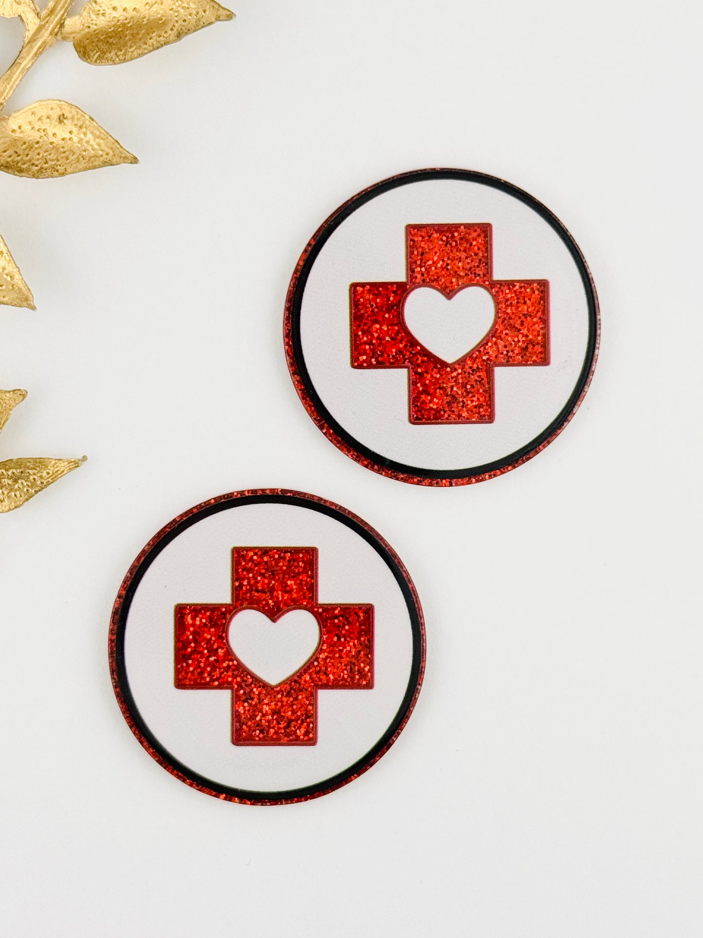 Glitter Acrylic Flatback ~ 1034N ~ Medical Symbol