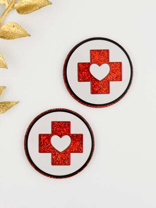 Glitter Acrylic Flatback ~ 1034N ~ Medical Symbol