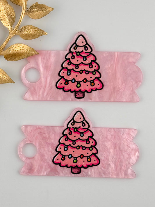 Acrylic Cup Topper ~ Pink Tree