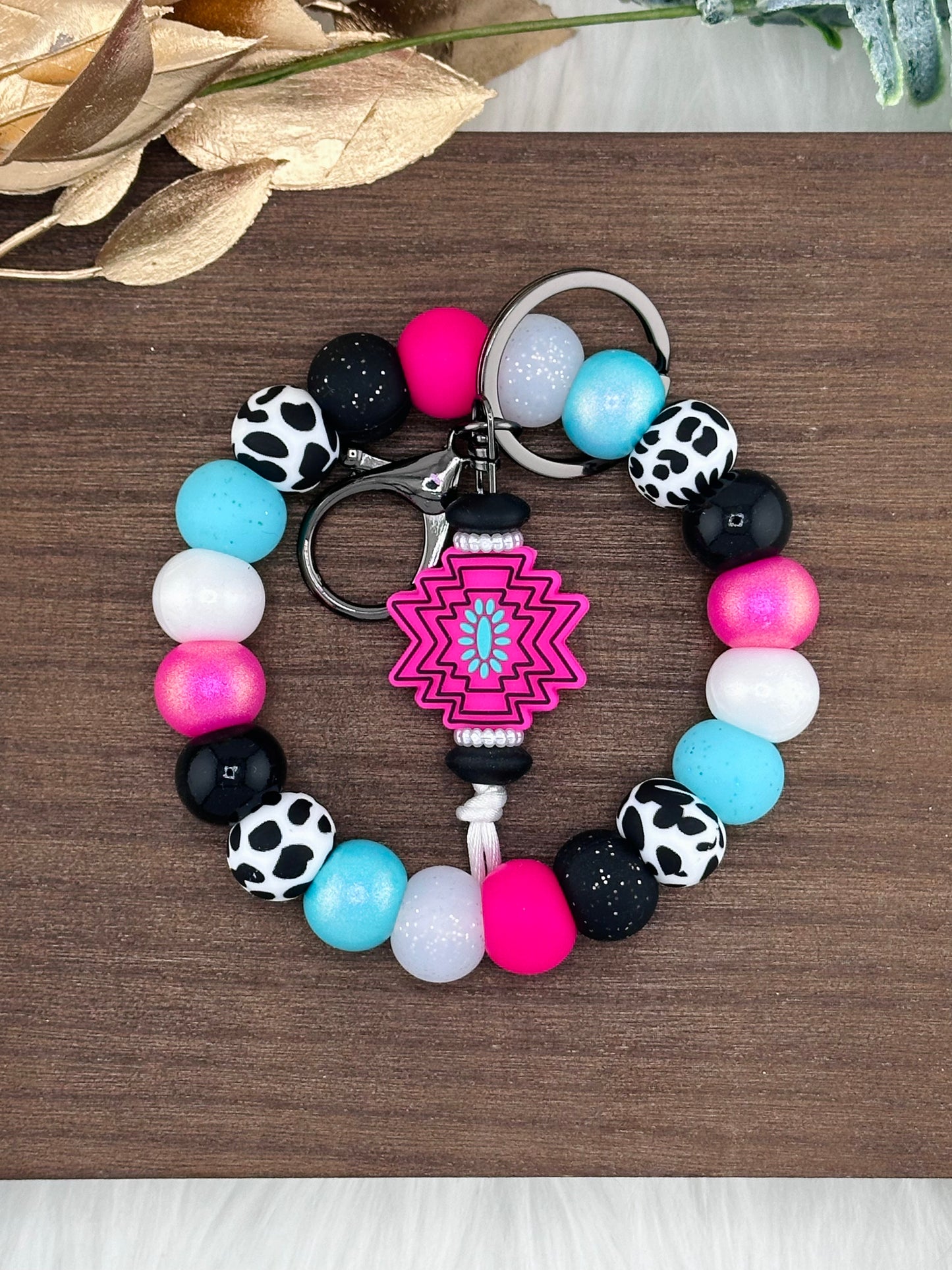 Kit #16 Pink Aztec Key Ring