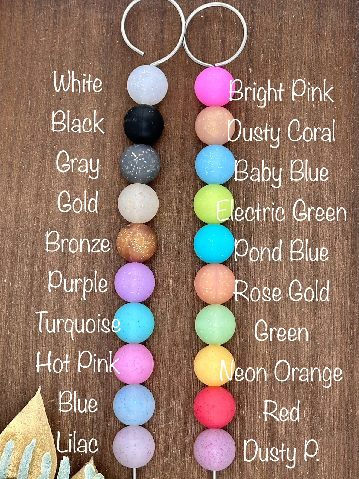 Original Glitter Beads – 15mm (7ct) silicone beads