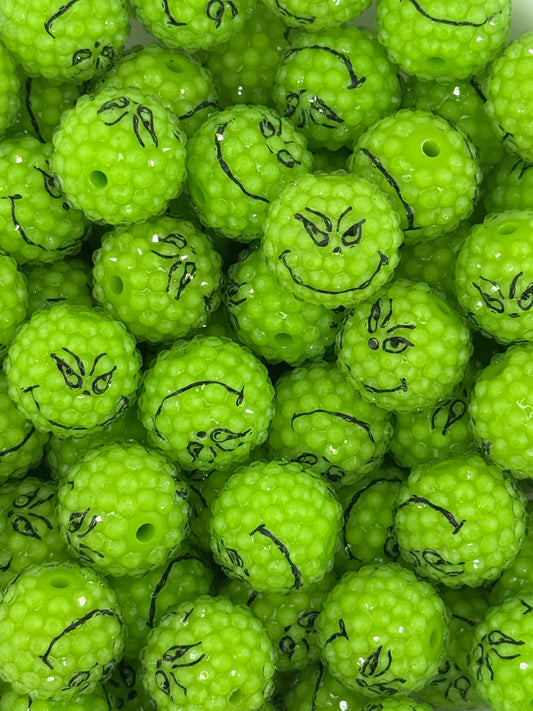 Rhinestone 20mm Acrylic ~ Green Monster