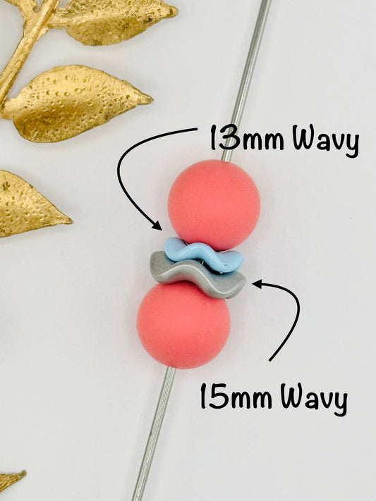 Wavy Acrylic 13mm Spacers (10ct)