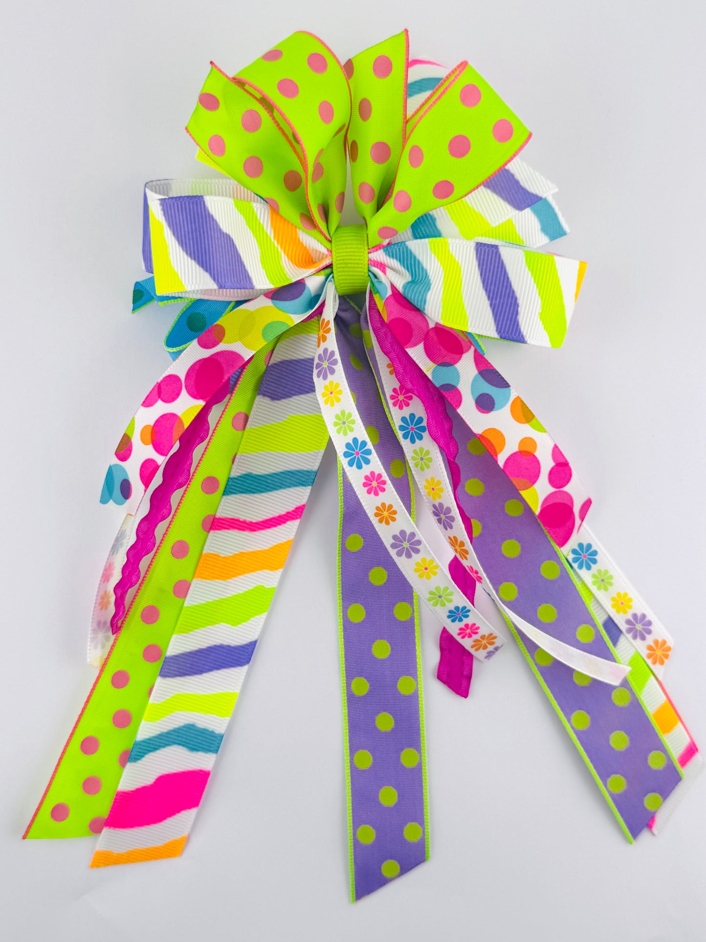 Bag Bow Tassel - Neon Bright Motif