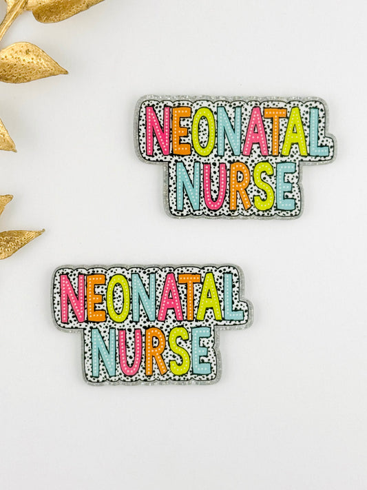 Glitter Acrylic Flatback ~ 1083N ~ Neonatal Nurse