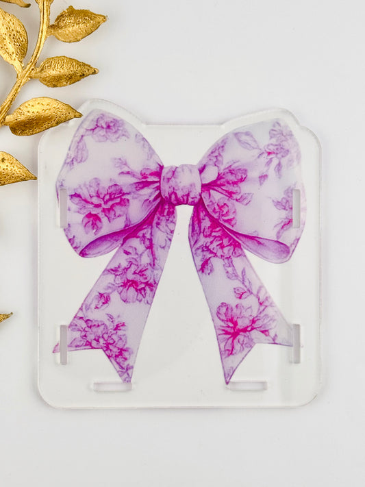 Acrylic Storage Box ~ Floral Coquette Bow
