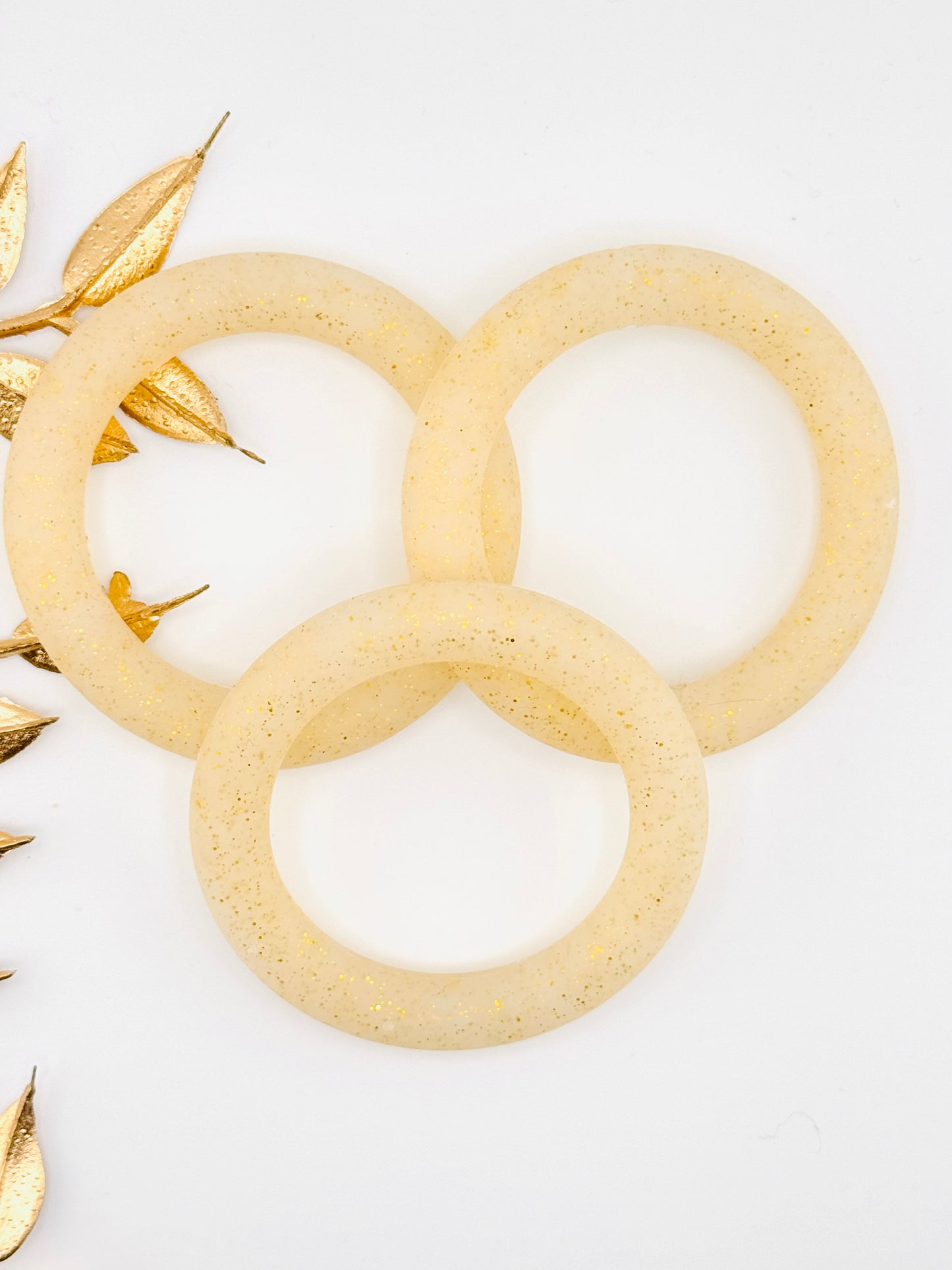 Glitter Silicone Ring 65mm ~ Gold