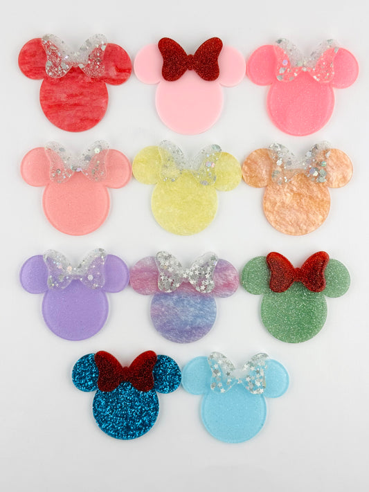 Glitter Acrylic Flatback ~ 178 ~ Bow Ears