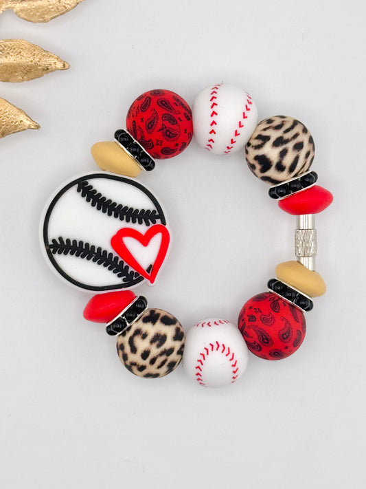 (Pre-Made) Cup Charm ~ Paisley Leopard Baseball