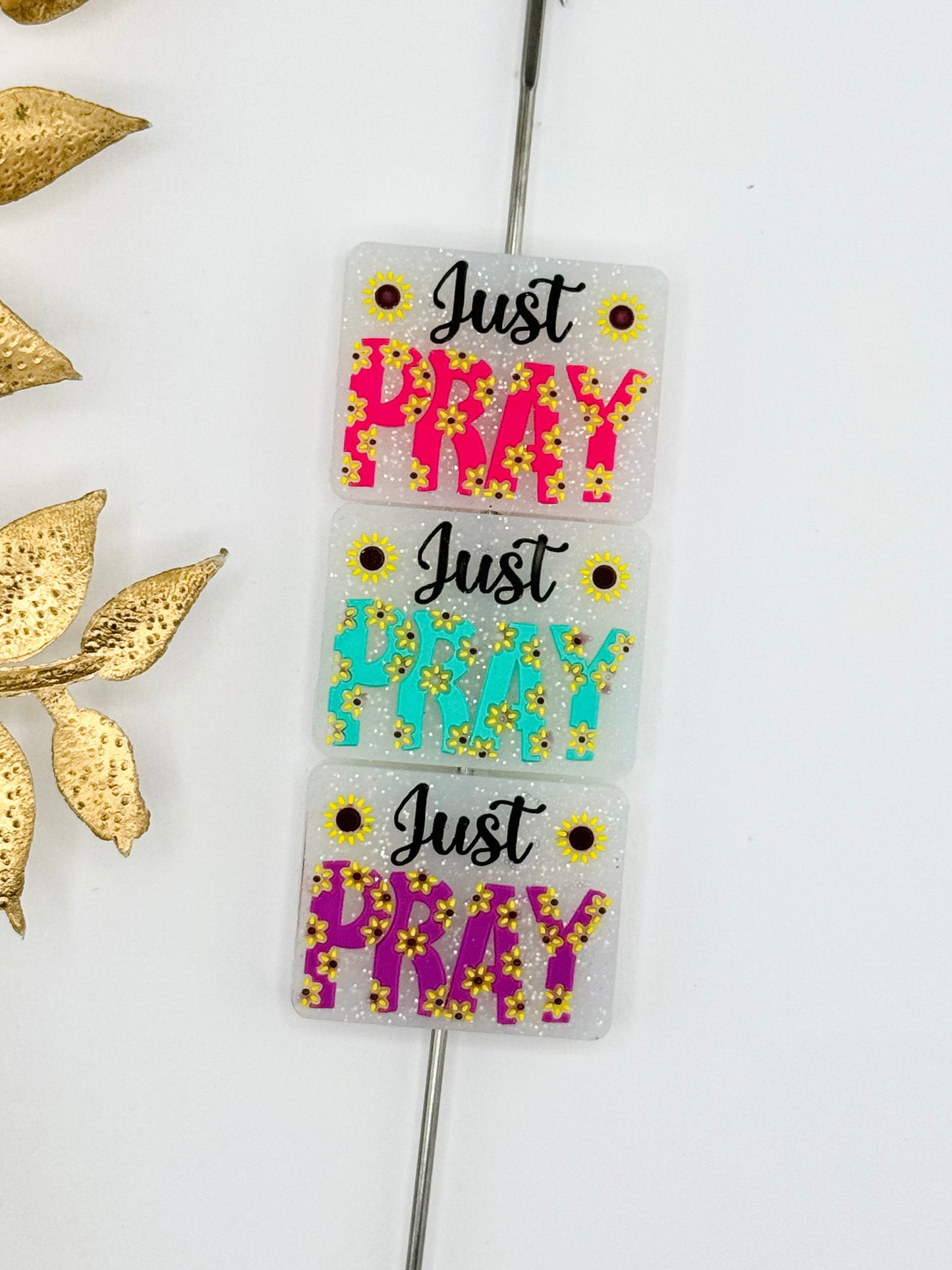 Just Pray Glitter Focal