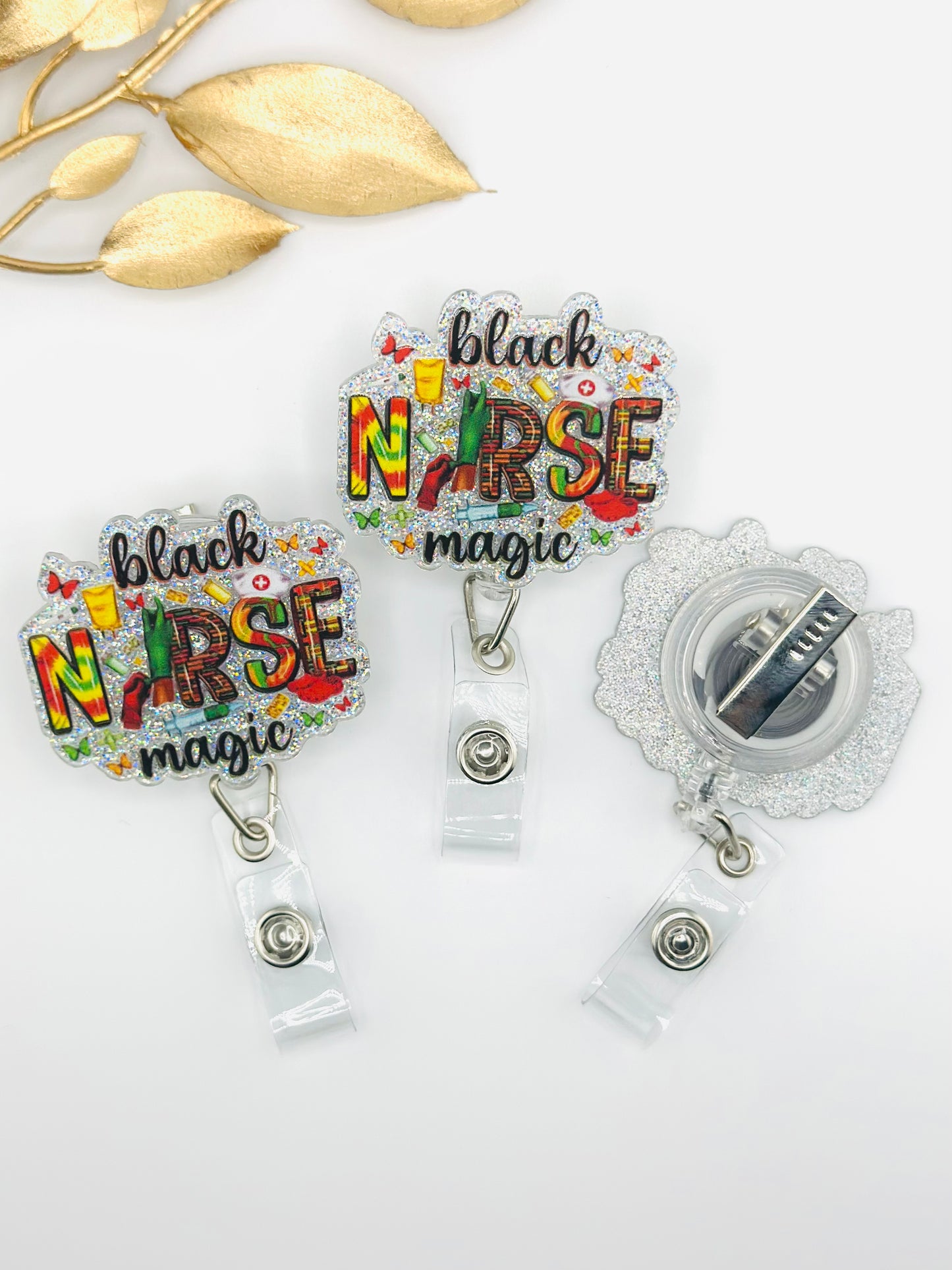 Badge Reel ~ Black Nurse Magic