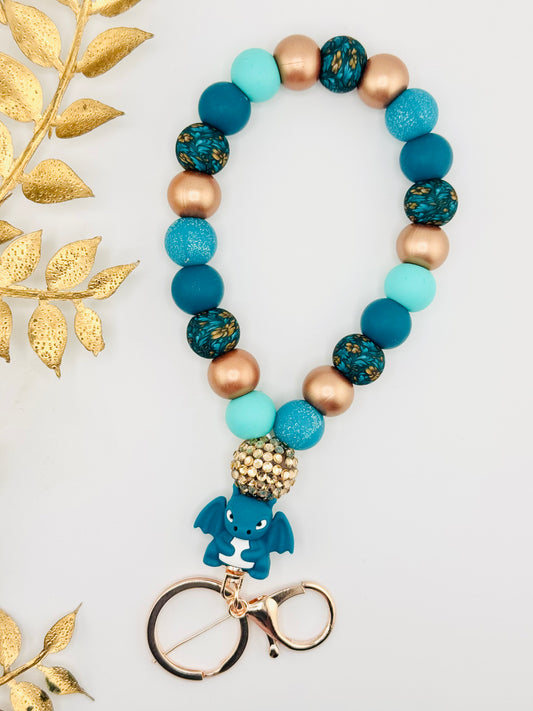 (Wholesale) Teardrop Wristlet - Emerald Dragon