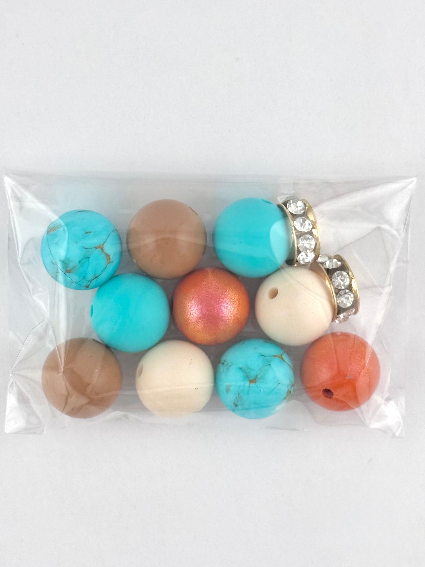 Mini Mix Bead Bag - Turquoise Swirl (Custom)