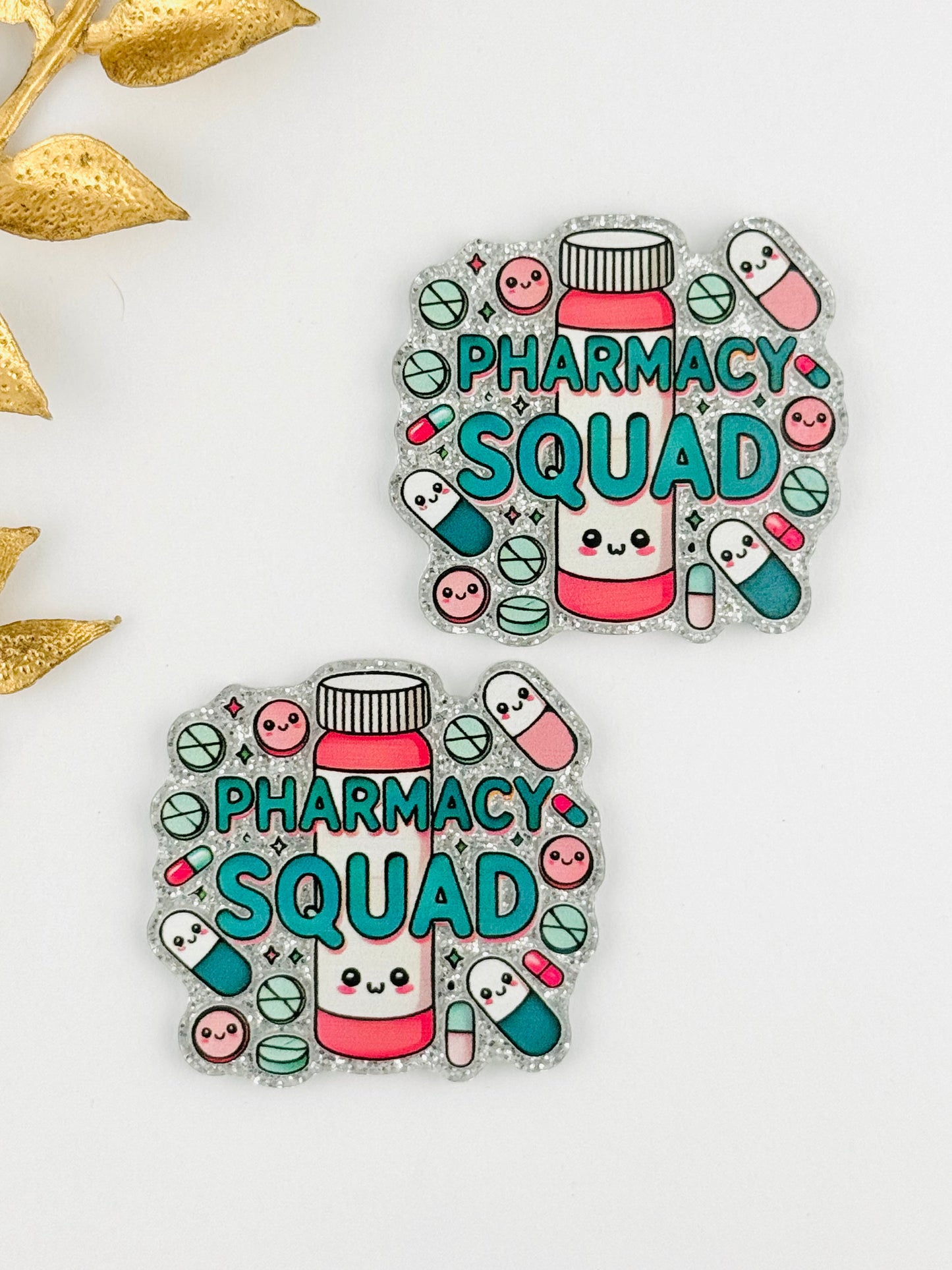 Glitter Acrylic Flatback ~ 1087N ~ Pharmacy Squad