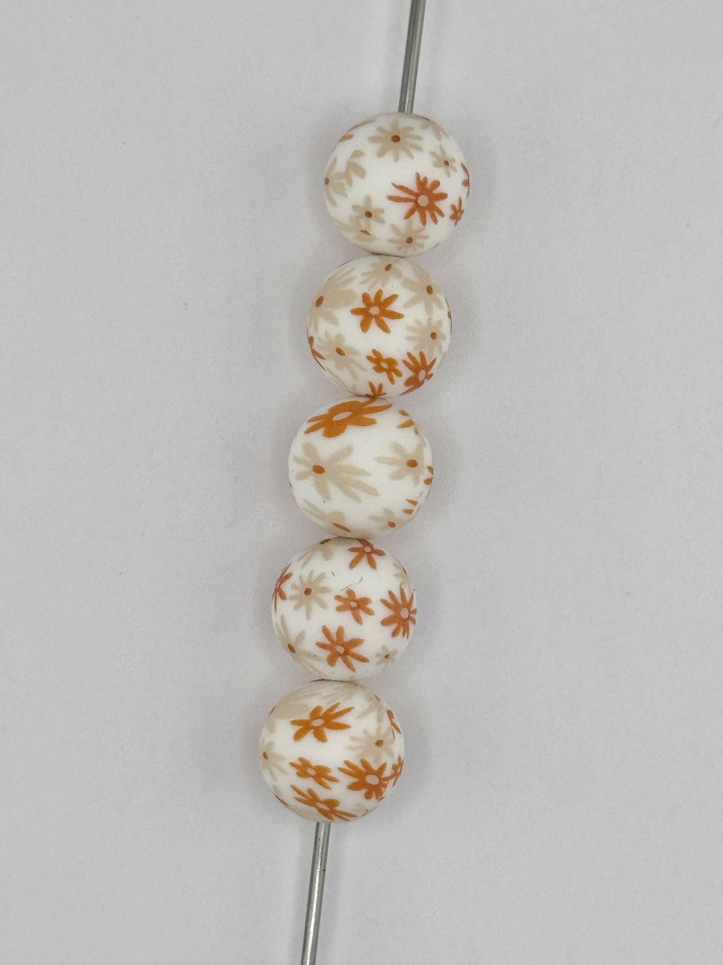 Mini Print 5pc Bead Bag - Tan Daisy (Custom)