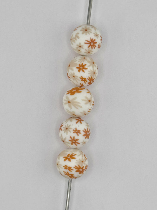 Mini Print 5pc Bead Bag - Tan Daisy (Custom)