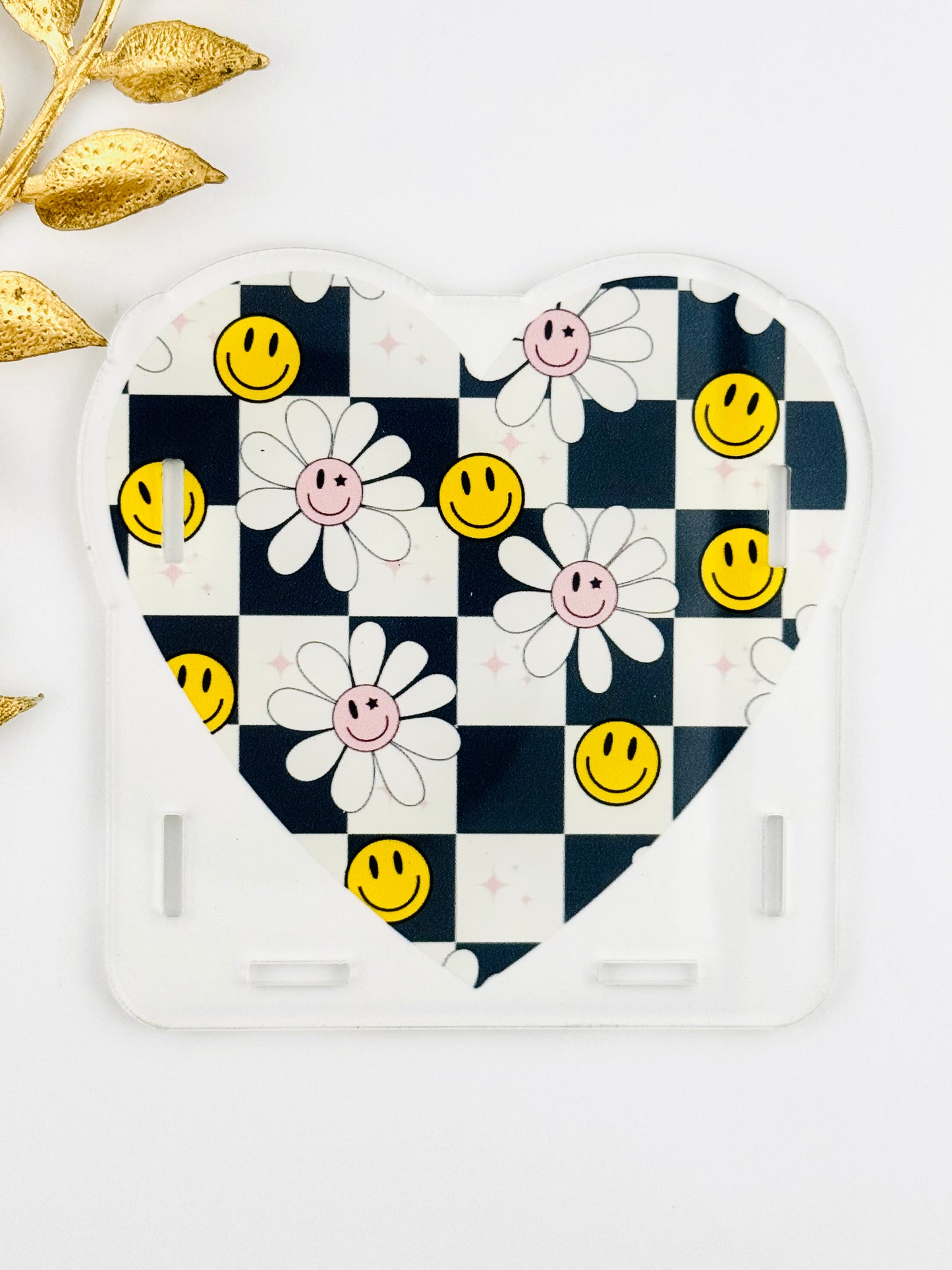 Acrylic Storage Box ~ Checker Heart