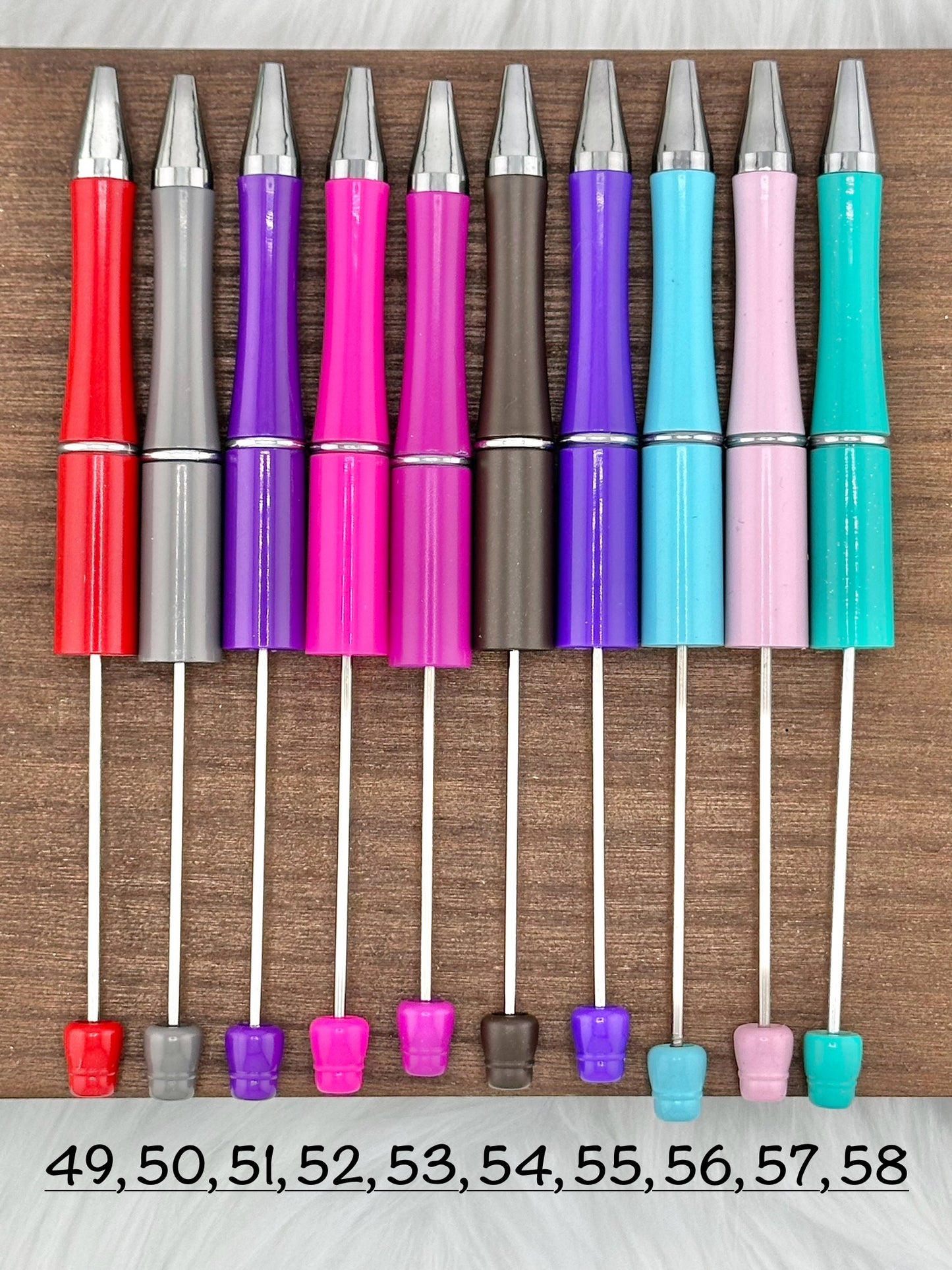 Plastic Beadable Pen Pen for DIY Bead Pen Maroon Brown