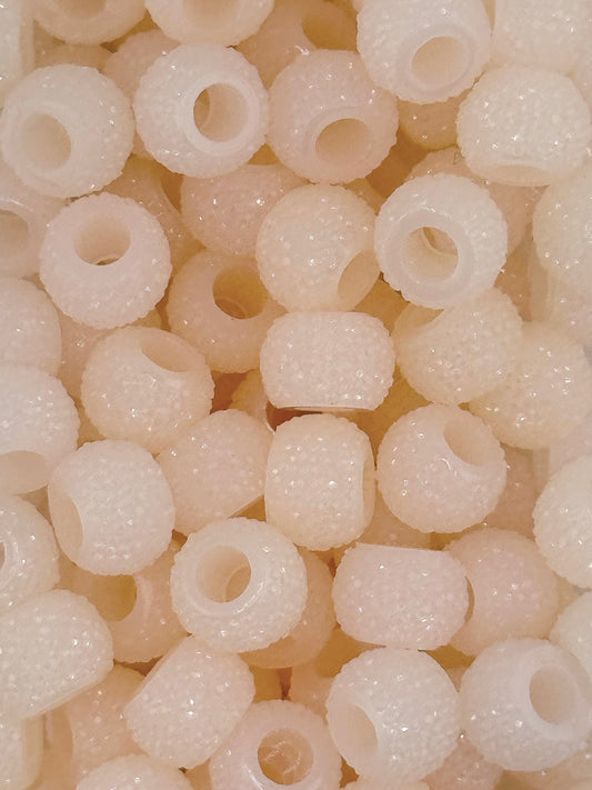Resin Rhinestone Spacer 12mm ~ Wide Large Hole ~ Lt. Peach (10ct)
