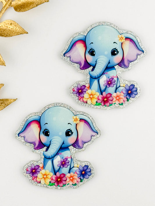 Glitter Acrylic Flatback ~ 114 ~ Daisy Elephant