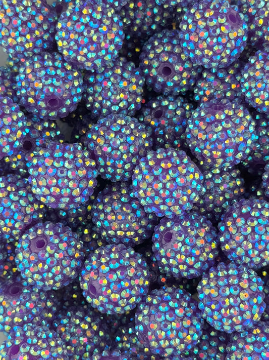 Rhinestone 20mm Acrylic ~ Midnight Purple