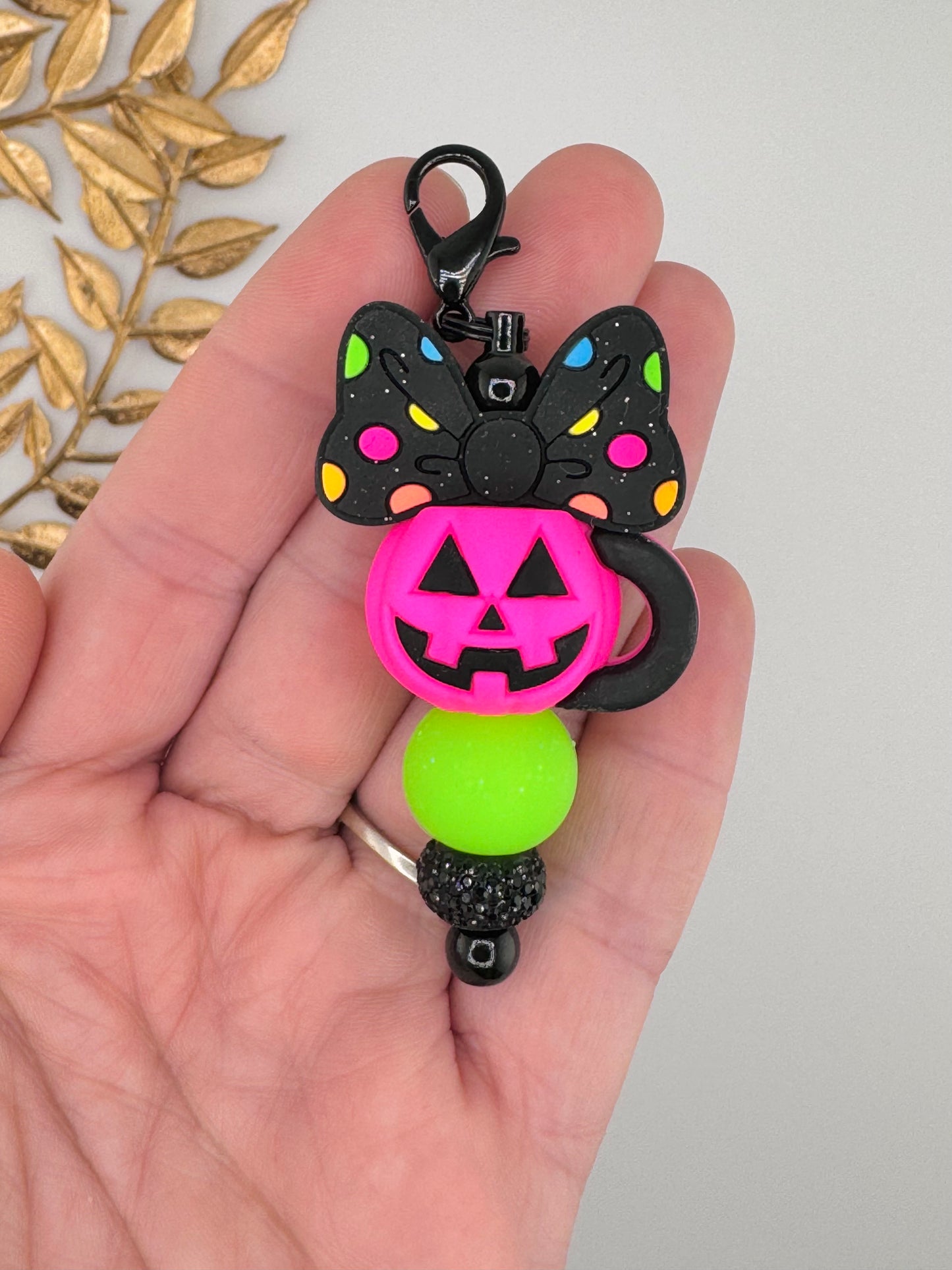 (Pre-Made) Mini Cup Charm ~ Big Bow Pumpkin